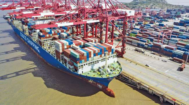 Container ship in Shanghai