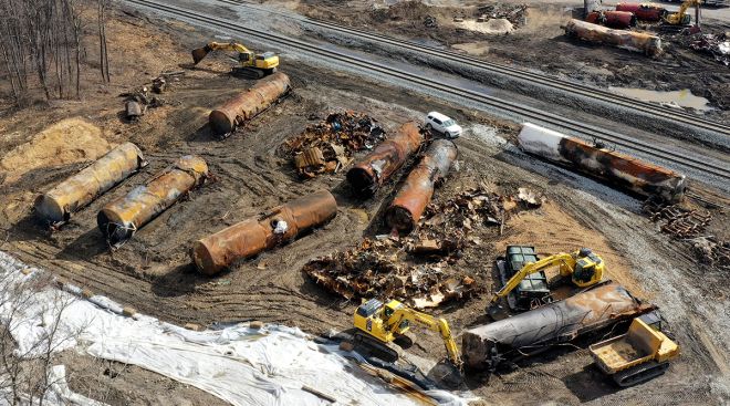 Derailment scene