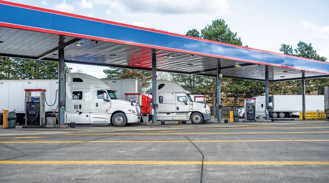 trucks refueling