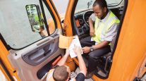 An A. Duie Pyle driver in their truck