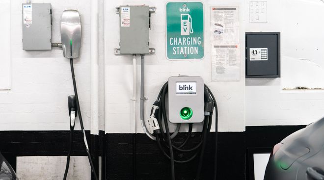 An electric vehicle charging station