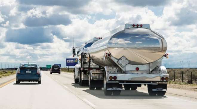 Fuel tanker on the highway