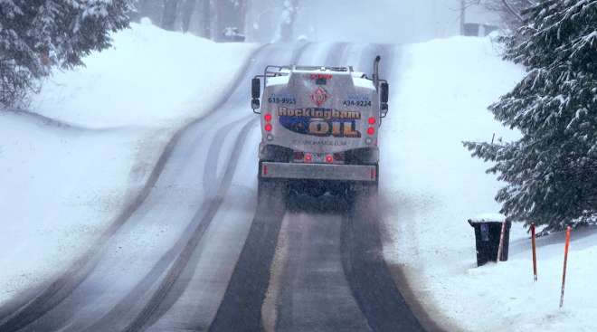 fuel truck in winter