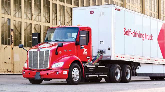 Peterbilt truck with Kodiak Robotics tech