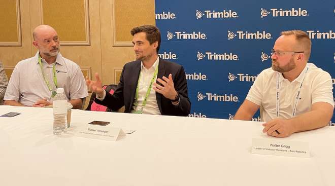 Trimble panelists discussing autonomous trucks