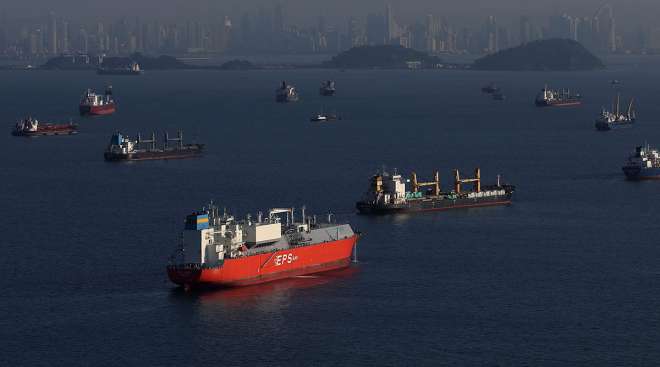 Ships in Panama Bay