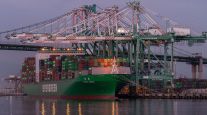 Port of Los Angeles in the evening