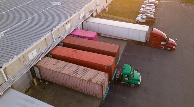 trucks at loading dock