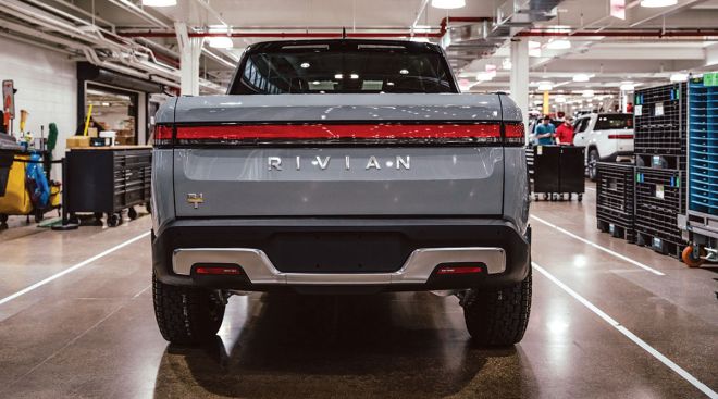 A Rivian R1T electric pickup