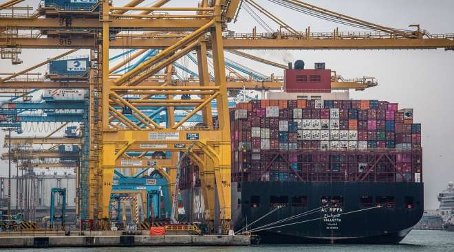 Ship at Port of Barcelona